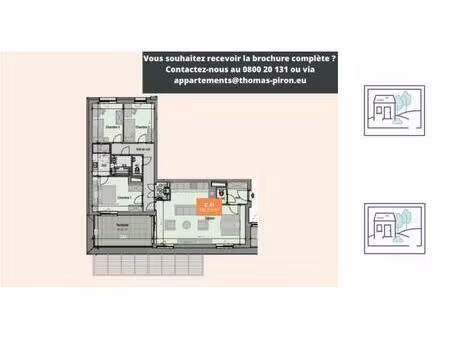 appartement à vendre avec terrasse et 3 chambres   mons (vbd72395)