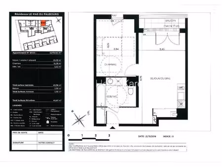 location appartement 2 pièces 44 m² à toulouse (31500)