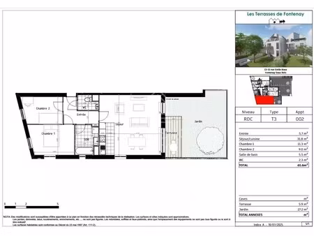vente appartement 3 pièces