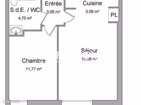 appartement 2 pièces 41 m²