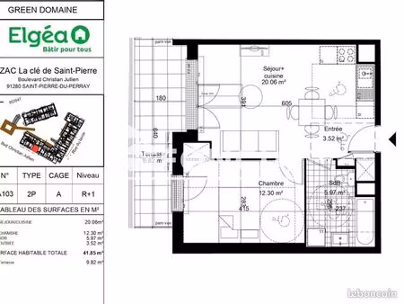 appartement 2 pièces 41 m²