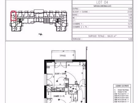 appartement 3 pièces 59 m²