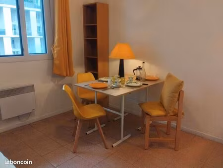 studio meublé à louer lyon 8 clair  vue calme  en direct