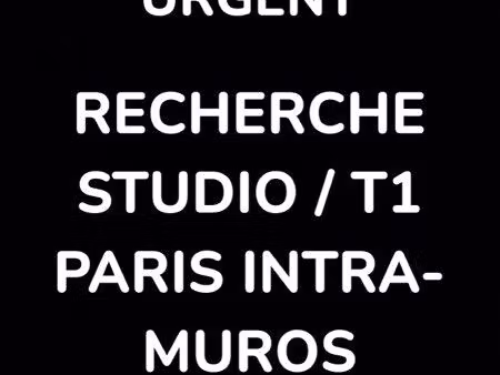 urgent recherche studio / t1 – paris intra-muros