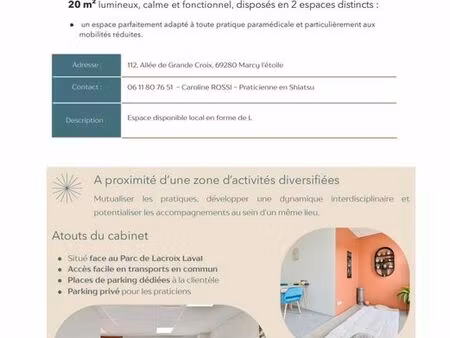 location cabinet paramédical