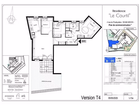 vente appartement 4 pièces 85.27 m² à arzon (56640)  509 900 €