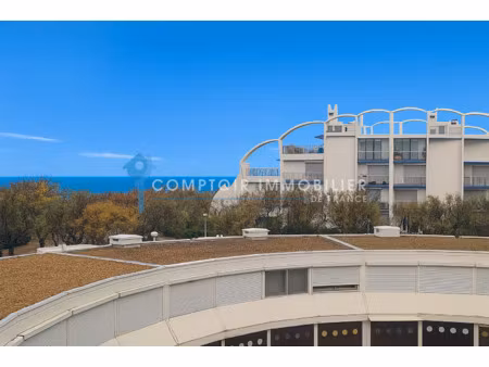 t2 cabine avec terrasse vue mer  balcon  et parking en sous-