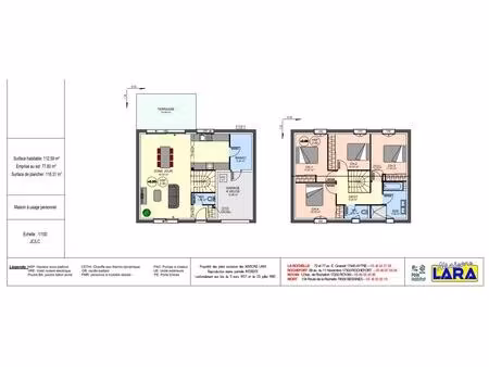 vente maison neuf 5 pièces 112m2 la jarne - 293000 € - surface privée