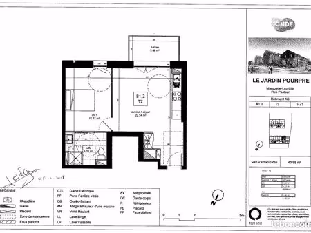appartement 2 pièces 40 m²