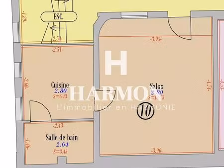 studio 2 pièces 29 m²