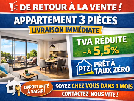 vente appartement 3 pièces 63 m² à montfermeil (93370)  245 000 €