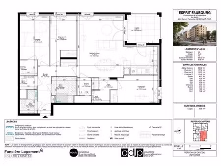 appartement 4 pièces 94 m²