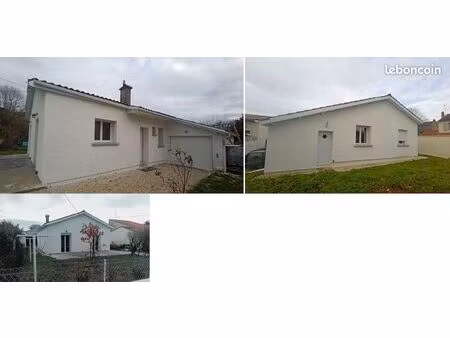 maison f4  rénovée  avec terrain et jardin  plein pied  isolation extérieur  3 chambres  s