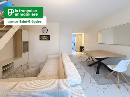 appartement t3 meublé au coeur du bourg de st gregoire  avec de beaux volumes