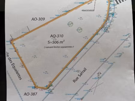 vente terrain à batir 506 m² à saint-just-en-chaussée (60130)  75 000 €