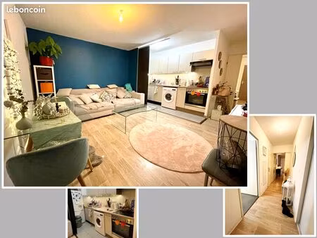 f2 récent 45m² bbc - balcon  garage fermé - dernier étage ascenseur  cuisine équipée - tra