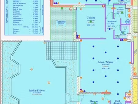 appartement  rez de jardin avec jardin d'hiver