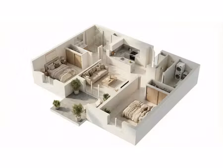 appartement neuf t3 70 70m2 - rdc - double terrasses et expo