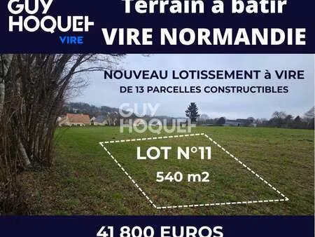 vente terrain à vire-normandie (14500) : à vendre / 540m² vire-normandie