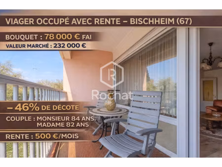 viager occupé - appartement 93 m2 avec garage  parking et ba