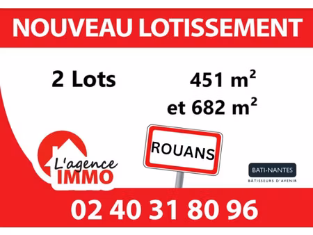 a vendre a rouans  lots de terrain a batir en lotissement de