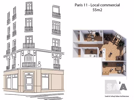 75011 paris - cession de bail  local commercial 55 m²