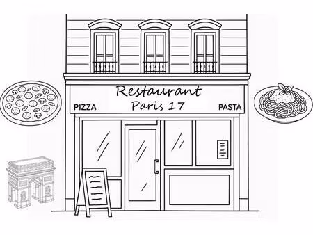 vente fonds de commerce - restaurant pizzeria - paris 17e (à deux pas de l'arc de triomphe