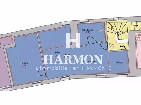 harmon à vendre – appartement t2 de 51 m² – avenue de la république  artix