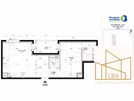 location appartement 2 pièces 43.3 m² à marseille 15ème (13015)  792 €