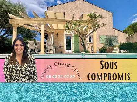 maison 107 m²  3 chambres  450 m² de terrain  piscine  garage  au calme  sans vis-à-vis ..