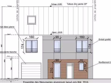 maison sur terrain de 400m2 avec permis de construire