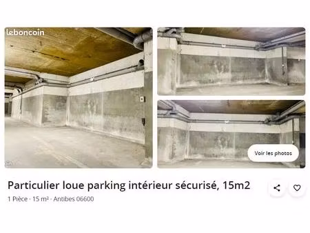 antibes val claret (résidence les palmiers) - location parking securise 15m2