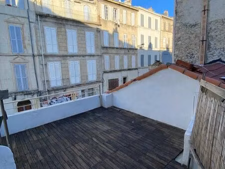 t3 de caractère avec grande terrasse – marseille centre – bien rare