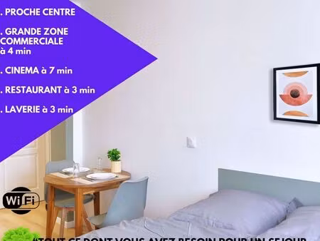 studio confort meublé – location moyenne/longue durée – 5 min centre-hopital-auchan saint-