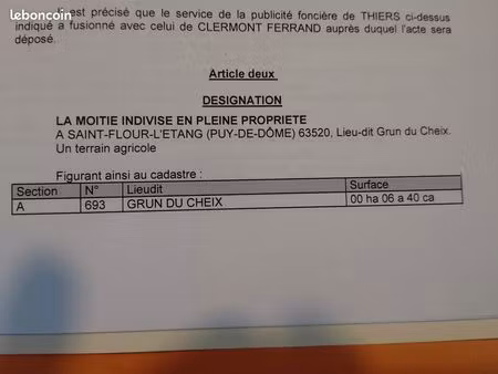 terrain agricole saint flour l'etang