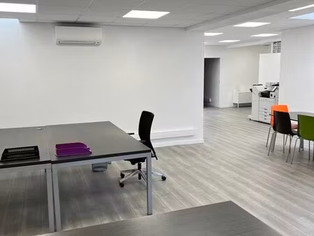 180 m² renovés – bureaux équipés & terrasse & point de stockage & parking privé – six-four