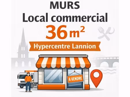 murs local commercial 36 m² – hypercentre lannion