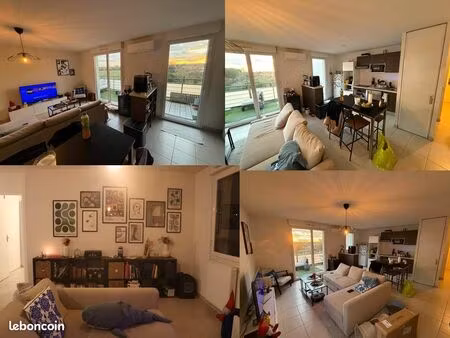 coup de cœur superbe très grand t3 lumineux avec terrasse  dernier étage  calme launaguet