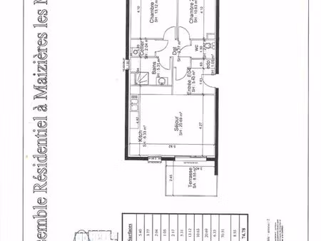 appartement 70m2 garage parking cellier