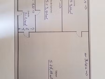 appartement t1 26m² calme eau et chauffage compris dans les charges