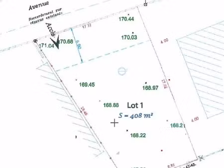 terrain constructible 408 m² – emplacement recherché à muret