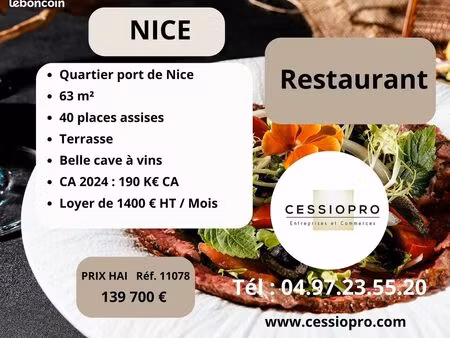 restaurant 63 m² nice