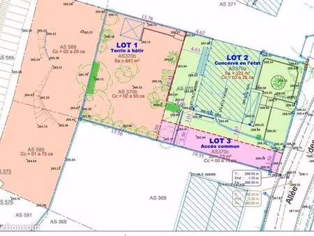 vente terrain plombières-les-dijon 645m2