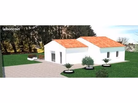 maison neuve de plain-pied à construire – 92 m² sur terrain de 607 m² avec annexe existant