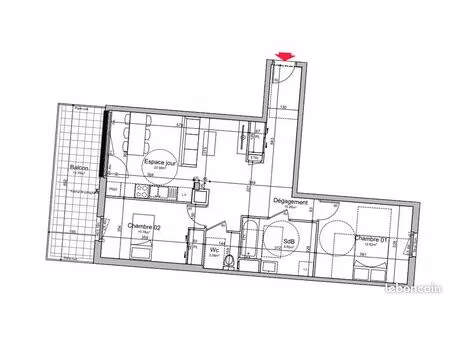 appartement 3 pièces 66 m²