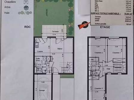 villa 4 pièces 78 80 m²