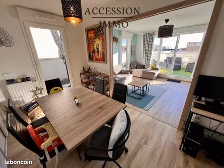 appt t4/3 dijon drapeau - charmette récent 76 m² 2/3 chambres terrasse sud 31 m² garage