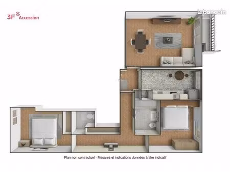 appartement 3 pièces 72 m²