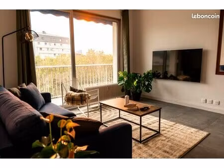 t4 meublé 76 m² – moderne + terrasse 20 m² – idéal colocation – place massenet