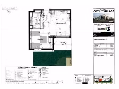 appartement 2 pièces 42 m²